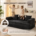thumbnail image 4 of SESSLIFE Sofa Bed, Convertible Chenille Fabric Boneless Couch, Sleeper Sofa with Pillows & Storage Pocket, No Assembly Folding Pull Out Couch for Living Room, Black, 4 of 9
