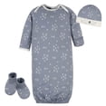thumbnail image 1 of Gerber set 3 piezas camisón gorrito patucos algodón orgánico gris 0 a 6 meses, 1 of 5