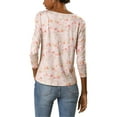 thumbnail image 3 of Allegra K Women's Boat Neck Long Sleeves Floral Twist Front Blouse, 3 of 6
