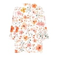 thumbnail image 5 of DeHolifer Women's Shirts Floral Printed 3/4-Sleeve V-Neck Button Down Casual Loose Shirts Tops Orange L, 5 of 6