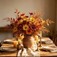 thumbnail image 5 of Orange Tone Artificial Fall Floral Pick, Mixed Autumn Simulation Flower Stem, DIY Vase Arrangement Centerpiece Decor For Halloween Thanksgiving Farmhouse Indoor Home, 5 of 9