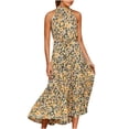 thumbnail image 2 of SMihono Robe Maxi Bohème d'Été pour Femmes Grande Taille Mode Été Dos Nu Sans Manches Imprimé Aguichant Soirée Longue Robe de Plage, 2 of 4