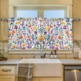 thumbnail image 2 of Yayeee Kitchen Curtains Tier Set of 2 Light Filtering 57"x24" Over Sink Window Panels, Purple Wildflower Pattern, 2 of 7