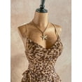thumbnail image 5 of Women's Leopard Print Draped Neck Layered Ruffle Hem Maxi Dress, Vacation Elegant Party Dress, 5 of 6