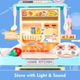 thumbnail image 3 of Beefunni Kids Play Kitchen Set, Kitchen Toys for Girls, with Lights & Sounds, Blue-Pink, Pretend Play Foods for Toddlers Girls Gifts 3-6 Years., 3 of 9