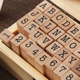 thumbnail image 4 of Wooden Alphabet Stamp Set 36 Pcs Handmade Typewriter Letterpress Toy for Kids DIY Craft Scrapbooking, 4 of 7
