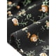 thumbnail image 5 of Vestidos florales INSPIRE CHIC para mujeres, con mangas cortas abullonadas, escote en V y dobladillo con volantes, midi, talla XS, naranja y negro, 5 of 6