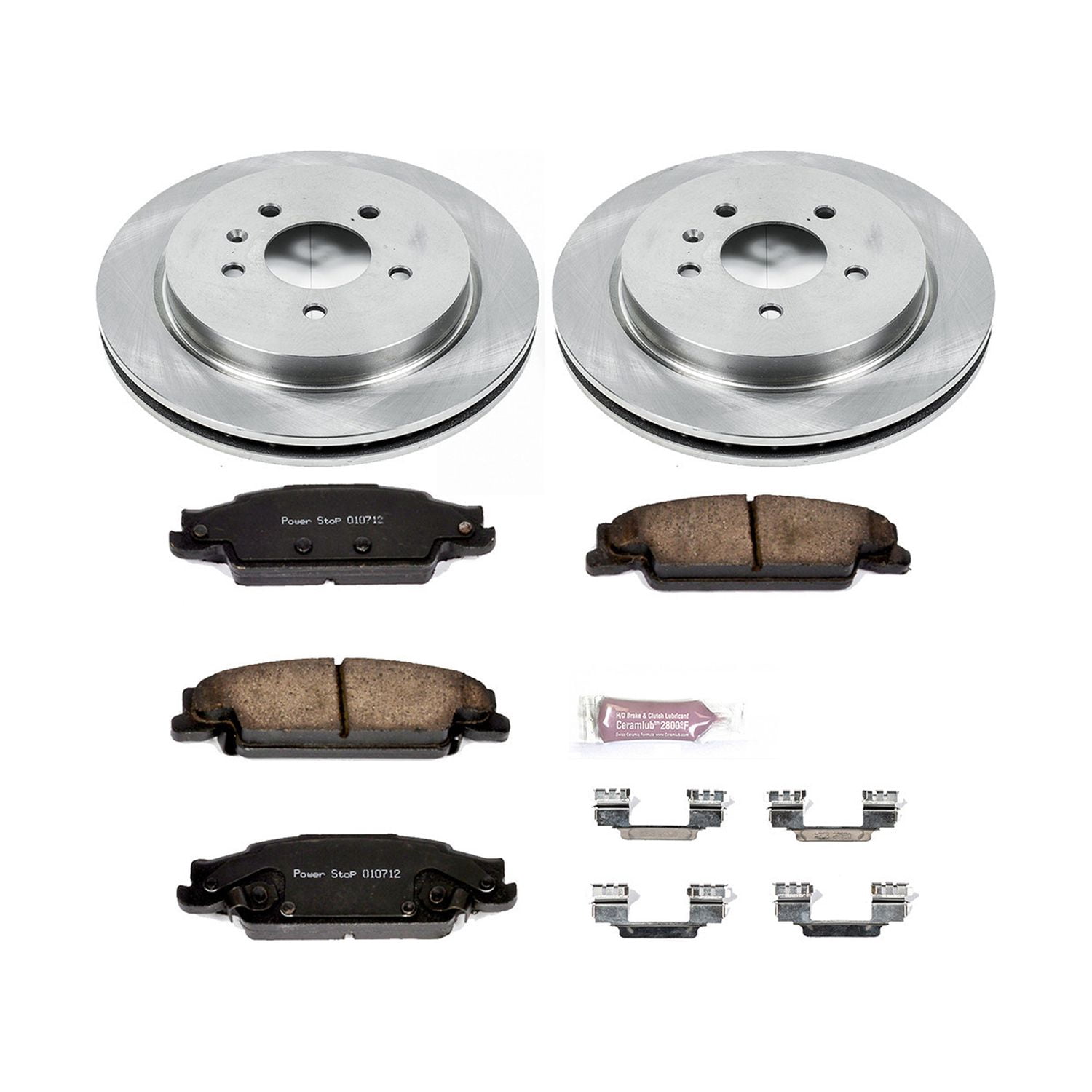 Power Stop Rear Stock Replacement Brake Pad and Rotor Kit KOE1425