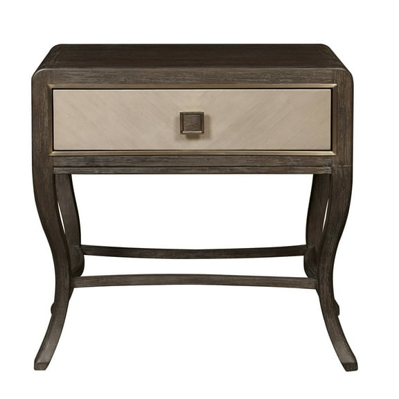 HomeFare Modern Oak & Primavera 1 Drawer Nightstand