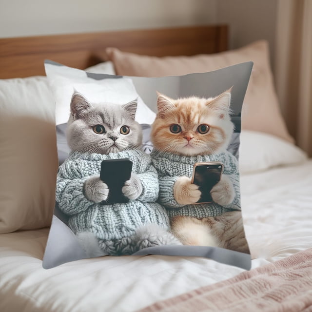 Juego de Cojines con Estampado de Animales | Cojín para Sofá o Sala de Estar de 45X45Cm | Material Multicolor de Nailon y Elastano | Decoración para Interiores y Exteriores, Ideal para Otoño y Acción