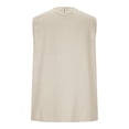 thumbnail image 5 of Babysbule Women's Sleeveless Linen-Look Round Neck Tank Top, Loose Fit Casual Blouse, 100% Polyester Summer Shirt for Daily and Vacation Wear, 5 of 7