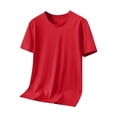 thumbnail image 1 of Birdeem Shirts for Men Mens Casual Solid Color Short Sleeved Round Neck Top Short Sleeve Round-Neck Blouses, 1 of 1