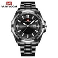 thumbnail image 4 of VAVA VOOM Top Brand Men's Sports Watches Fashion Luminous Black Rose Gold Stainless Steel Waterproof Calendar Men's Quartz Watches relógio, 4 of 9
