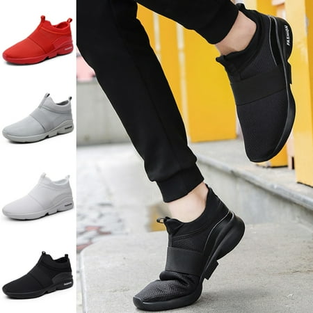 

Tenmix Men s Comfortable Casual Sneakers Jogging Breathable Slip On Walking Shoes Work Non-slip Sneaker Black 8.5