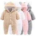 thumbnail image 4 of Dezsed Baby Rompers Newborn Baby Winter Girls Boys Clothes Warm Overall Rompers Jumpsuit Beige 9-12 Months, 4 of 4