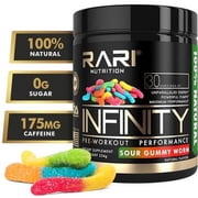 RARI Nutrition - INFINITY Preworkout - 100% Natural Pre Workout Powder - Keto and Vegan Friendly - Energy, Focus, and Performance - Men and Women - No Creatine - 30 Servings (Sour Gummy Worm)