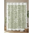 thumbnail image 4 of Christmas Snowflakes Shower Curtain Set ，Waterproof Fabric Shower Curtains Sage Green Vintage Art Texture Shower Curtains for Bathroom,Bathroom Decor 72"x72", 4 of 6