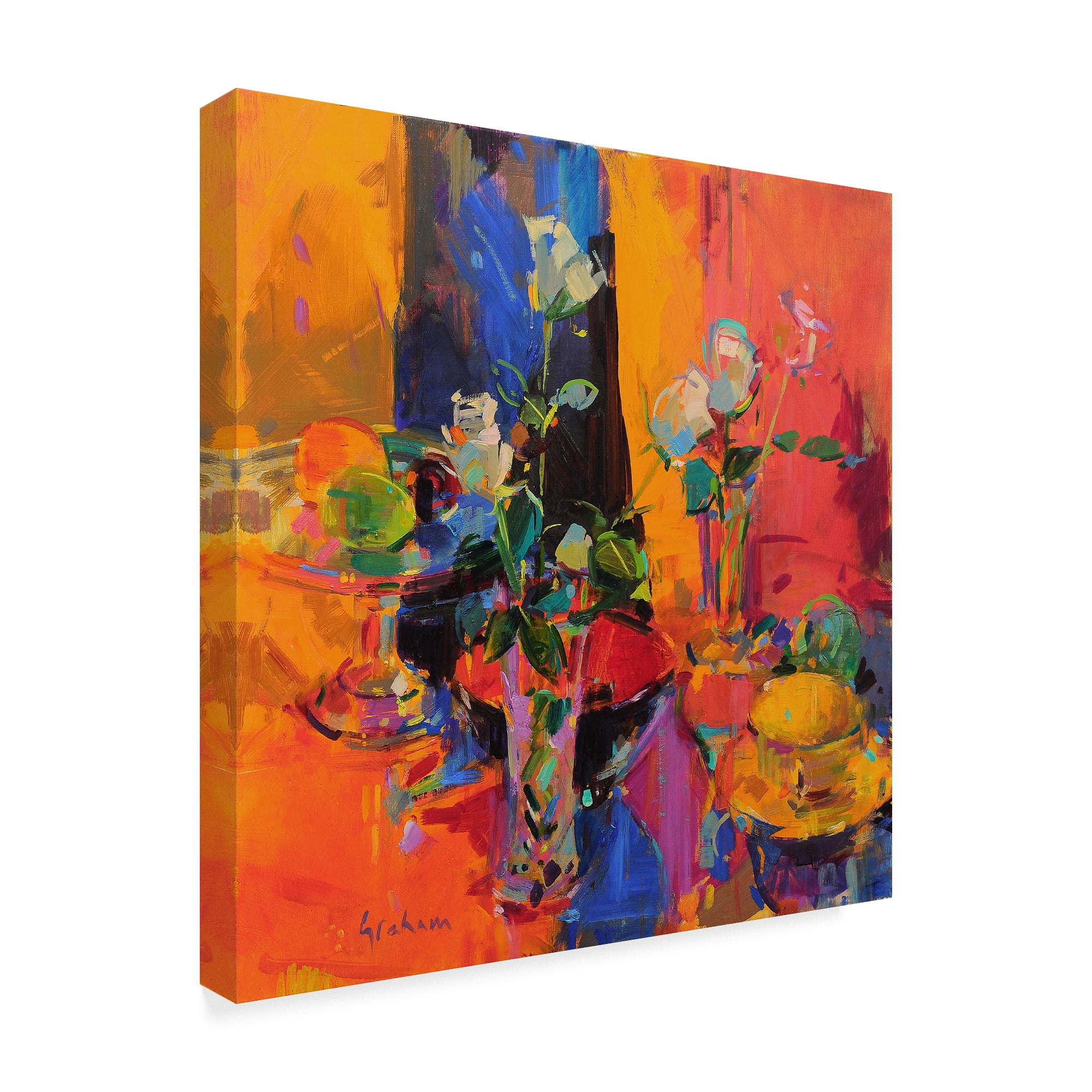 Trademark Fine Art 'Still Life Table with Roses and Fruit' Canvas Art by Peter Graham