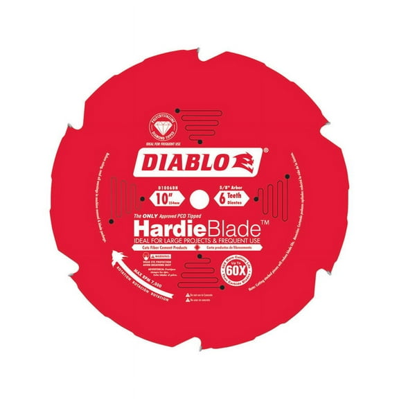 Diablo Hardie 10 in. Dia. x 5/8 in. Carbide Tipped Fiber Cement Blade 6 teeth 1 pc.