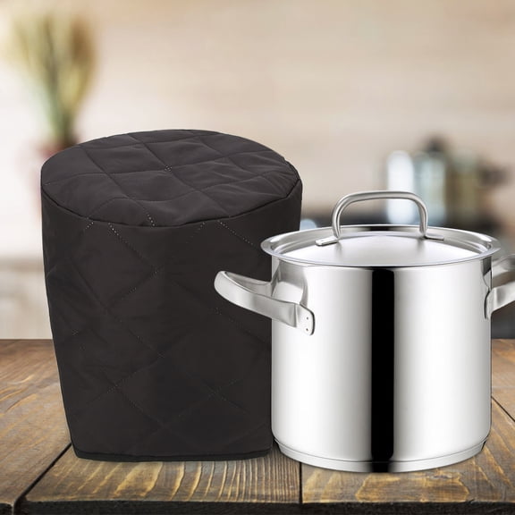 BIMZUC Round Waterproof Soup Pot Dust Cover Black Home Appliance Protective Cooker Cover (11 x 12 inches / 28 x 30.5 cm)