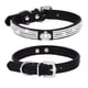 thumbnail image 1 of S-CP376-1 Collar de cuero sintético ajustable negro de 2 piezas con diamantes de imitación para perros y gatos pequeños, 1 of 5