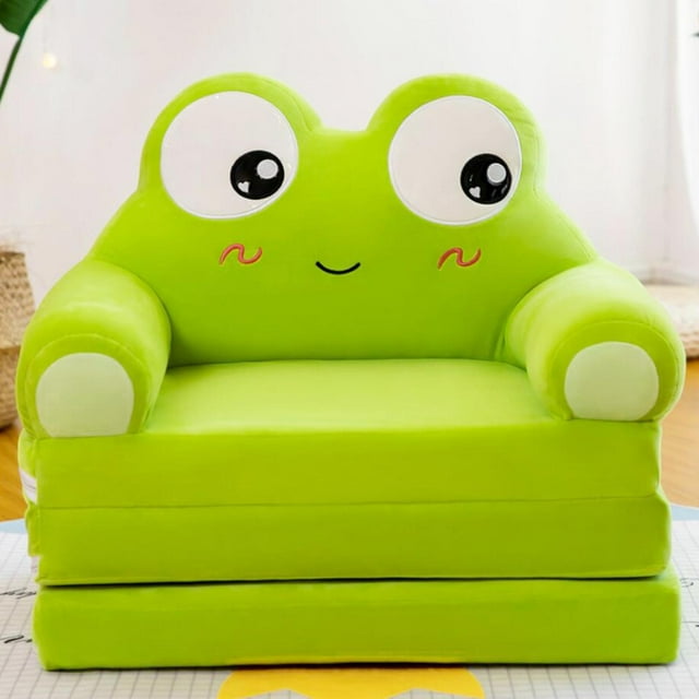 Funda de Sofá Infantil Bonita para , Funda de Asiento Plegable para Encantadores, Sofá de Dibujos Animados, Funda de Brazo Lavable , Rana Soledad Funda elástica