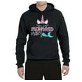 thumbnail image 2 of Wild Bobby, Cute Unicorn Mermaid Vibes Children Girl Birthday, Streetwear, Unisex Graphic Hoodie Sweatshirt, Black, Small, 2 of 3