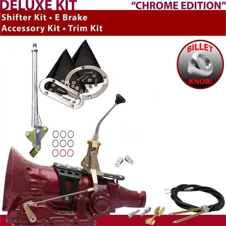 American Shifter TH350 Shifter Kit Chrome 8 in. E Brake Cable Clevis Trim Kit for EDF71