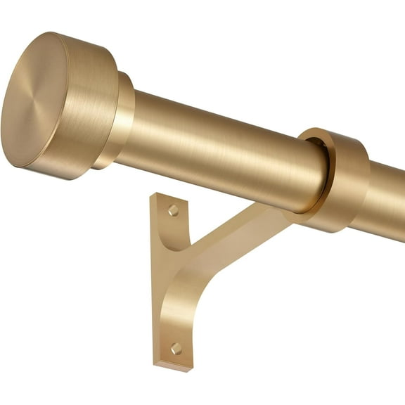 16-150 Inch Curtain rods, 1 Inch Diameter Splicing and Telescoping Structure Window Treatment Rods Set Adjustable Drapery Rods Heavy Duty Pole, Warm Gold