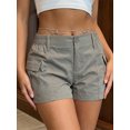 thumbnail image 6 of LMLYSoH Women Cargo Shorts Solid Color Vintage Elastic Casual Summer Low Waist Shorts with Pockets for Nightclub Streetwear, 6 of 8