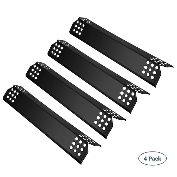 Unicook 14.56 Inch Porcelain Grill Heat Plate, Gas Grill Replacement Parts, 4 Pack Heat Shield Tents, Burner Cover, Flavorizer Bars, Flame Tamer for BBQ Gas Grill