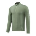 thumbnail image 1 of pstuiky camisetas de manga larga para hombre, Camisa deportiva de manga larga con cuello alto, ligera, transpirable y de color liso con cremallera para hombre top de hombre m, 1 of 6