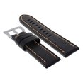 thumbnail image 2 of 22MM LEATHER WATCH BAND STRAP FOR BREILTLING NAVITIMER COLT BLACK ORANGE ST, 2 of 2