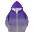 thumbnail image 2 of SonxaHe Toddler Girl' Hooded Jacket Fleece Zip Up Gradient Long Sleeve Outerwear Lightweight Fall Sweatshirt Blue,Sized 4-5, 2 of 4