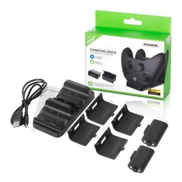 Cargador Controles Xbox Series S X One Dock + 2 Baterías Dobe Conexión USB