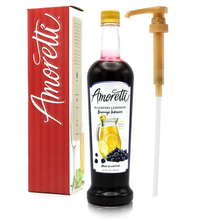 Amoretti – Blueberry Lemonade Beverage Infusion 94 Servings Per Bottle (750 ml) – Drink Mix & Water Enhancer with Pump for Flavoring Cocktails Waters Teas and other Beverages Preservative Free Amoretti – Blueberry Lemonade Beverage Infusion 94 Servings Per Bottle (750 ml) – Drink Mix & Water Enhancer with Pump for Flavoring Cocktails Waters Teas and other Beverages Preservative Free
