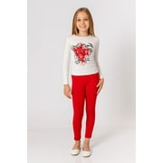 InCity Girls Tween 7-14 Regular Fit Red Navy Casual Short Sleeve Comfy Church Rose T-shirt