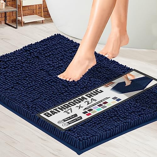  smiry Microfiber Bathroom Rugs, Shaggy Soft and Absorbent Bath  Rug, Non-Slip, Thick Plush Bathroom Mat, Machine Washable Dry Bath Mats for  Bathroom, 24 x 47, Black : Home & Kitchen