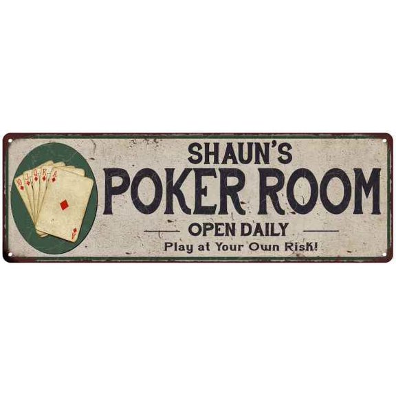 Shaun's Poker Room Gift 6x18 Metal Sign Game Decor 206180048439