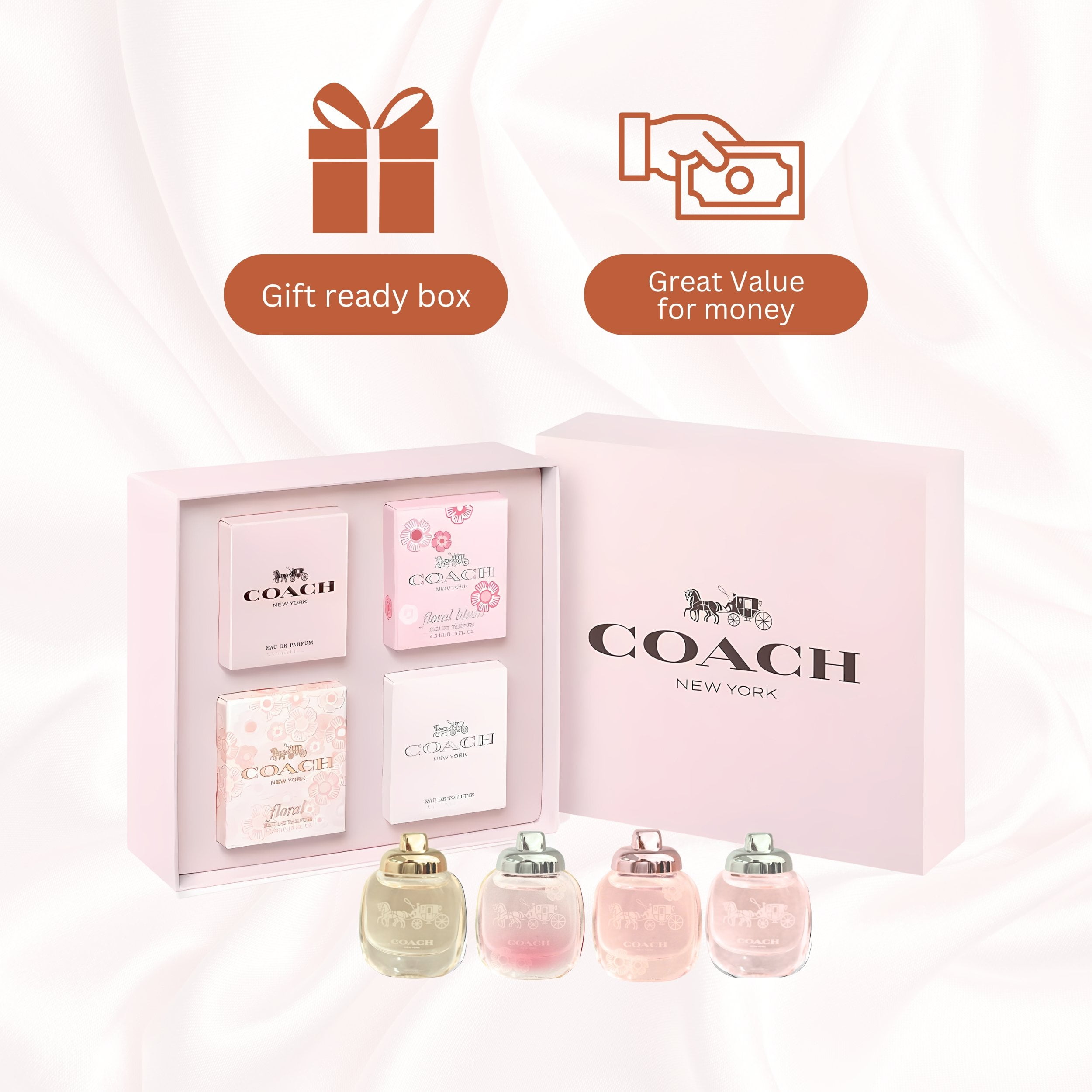 Coach Perfume Fragrance Mini Sampler 4PC Gift Set for Women 4 x
