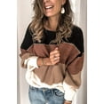 thumbnail image 4 of BORKE Women's Sweaters Casual Long Sleeve Crewneck Color Block Patchwork Pullover Knit Sweater Tops, 4 of 8