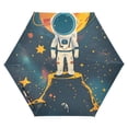 thumbnail image 6 of Astronaut Standing on The Volcano All Weather Umbrella Triple Folding Parasol 6 Ribs UV Protection Portable, 6 of 8