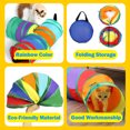 thumbnail image 3 of Goaxuzt Cat Tunnel Toy for Indoor Cat with Play Ball Collapsible Cat Tube Interactive Toy 2 Pcs Pet Tunnel Set with Storage Bag for Kitten, Rabbits, Guinea Pigs, Rainbow, 3 of 7