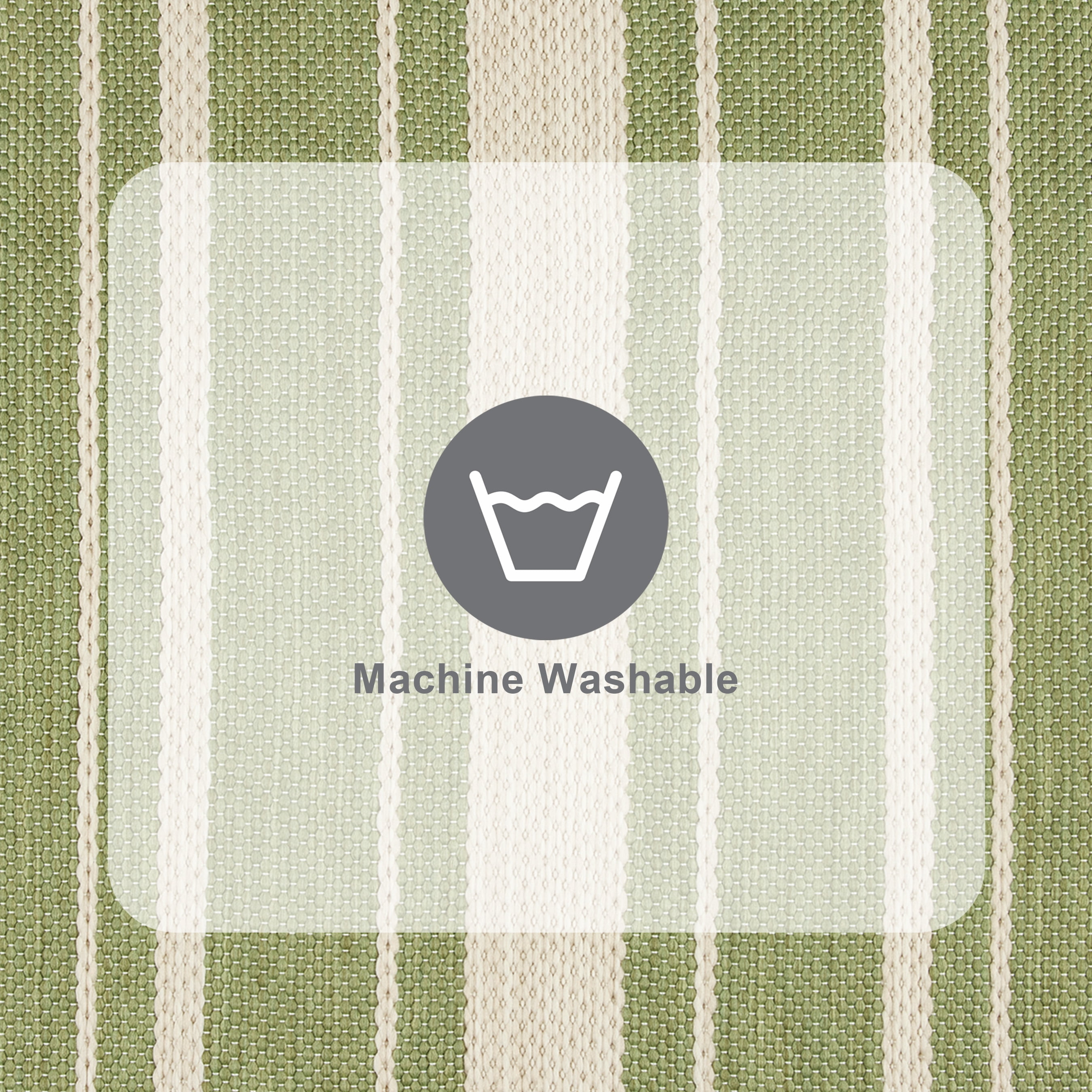 Mainstays 24 in x 36 in Sage Variegated Stripe Outdoor Scatter Rug
