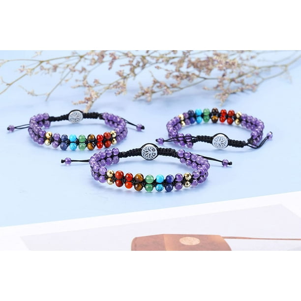 7 Chakra Bracelet Reiki Healing Stone Natural Crystal DIY Handmade Jewelry  Gift
