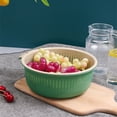 thumbnail image 3 of 1 Pc Kitchen Strainer Colander Bowl Sets, 2-in-1 Washing Bowl and Strainer Double-Layer Plastic Fruits Vegetable Washing Basket Drain Bowls for Cleaning Washing Mixing, 7.09x3.15 Inch, Yellow, 3 of 3