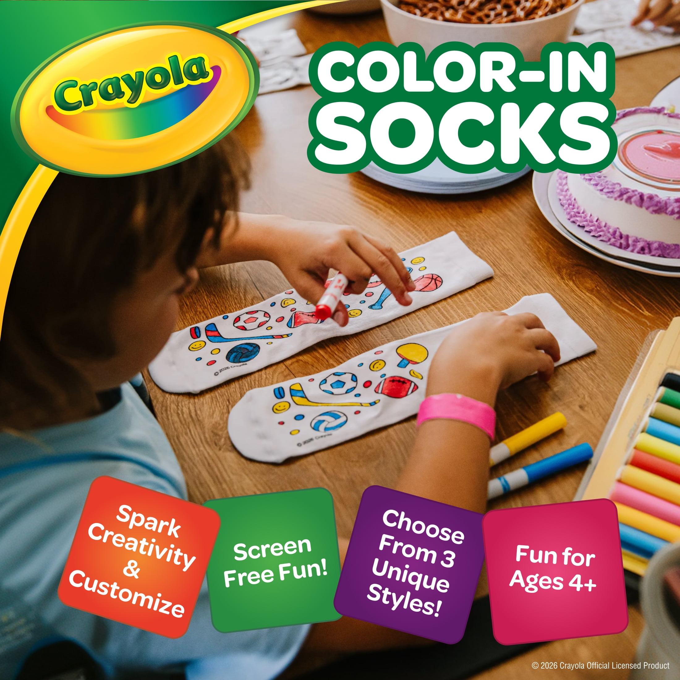 Crayola Color-In Socks Unisex Kids One Size