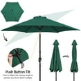 thumbnail image 2 of Yaheetech 9 Ft Outdoor Patio Market Umbrella with Push Button Tilt and Crank, Dark Green, 2 of 8