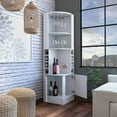 thumbnail image 2 of Syrah Corner Bar Cabinet, Eight Bottle Cubbies, Double Door, Two Open Shelves White, 2 of 5