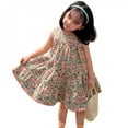 thumbnail image 3 of Baozhu Jlong Summer Sleeveless Seaside Beach Dresses Children Flower Holiday Party Dress Kids Girls Floral Print Dress 3-8 Years, 3 of 5